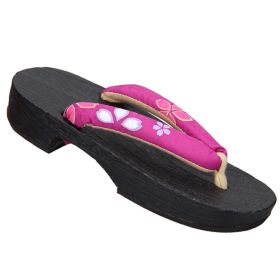 Japanese Traditional Clogs Shoe Slipper for Womens Non-slip Kimono Geta Sandals - Pink Sakura