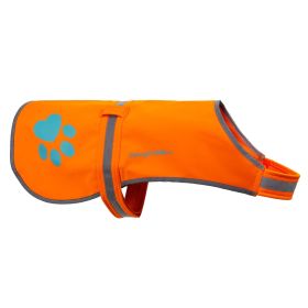 Soft shell Waterproof Dog Vest L Size Hi Visibility Reflective Jacket with Light Fleece Lining. Ideal in Cooler Climates. Blaze Orange Fabric Protects