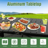 Folding Camping Table,46x22 inch Lightweight Fold Up Tables, Aluminum & Steel Outdoor Portable Side Desks with Large Storage and Carry Bag