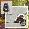 Child Bike Trailer 3 In1 Foldable Baby Trailer Transport Carrier with Shock Absorber System Rubber Tires Adjustable Handlebar