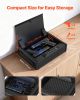 VEVOR Gun Safe, Heavy Duty Handgun Safe with Fingerprint/Password/Key, 3-Way Quick Access Firearm Case Box with Lighting for 2 Pistols & 2 Magazines