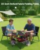 VEVOR Folding Camping Table, Portable Outdoor Lightweight Picnic Table, 600D Oxford Fabric Waterproof Canvas Travel Beach Tables, with 4 Cup Holders