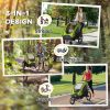 Child Bike Trailer 3 In1 | Foldable Baby Trailer Transport Carrier | Shock Absorber System Rubber Tires Adjustable Handlebar
