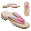 Womens Japanese Traditional Clogs Shoe Slipper Non-slip Kimono Geta Sandals - Pink