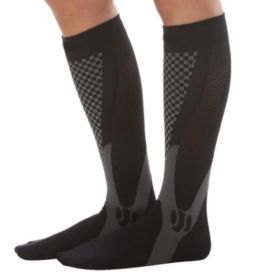 Compression Socks For Men&Women Best Graduated Athletic Fit For Running Flight Travel Boost Stamina Circulation&Recovery Socks (Option: Black 6PC-L XL)