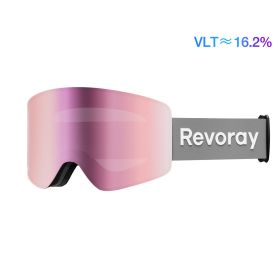 Passion M2 Ski Goggles with Magnetics Lens Changing And XPatina-Tech (Color: Grey Strap + Pink Lens)