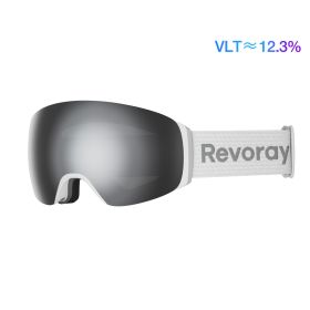 Passion M3 Ski Goggles with Spherical Panoramic Lens And Magnetics Lens Changing (Color: White Strap + Platinum Lens)