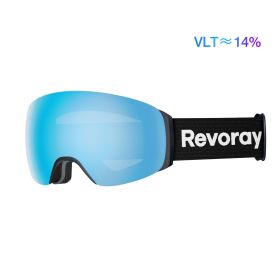 Passion M3 Ski Goggles with Spherical Panoramic Lens And Magnetics Lens Changing (Color: Black Strap + OKLBlue Lens)