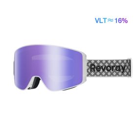 Passion M1 Ski Goggles with Magnetic System And Locking Mechanism (Color: Grey Strap + Pink Purple Lens)