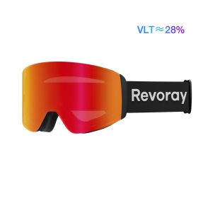 Passion M Pro Ski Goggles with Magnetics Lens Changing And XPatina-Tech Pro (Color: Black Strap + Red Lens)