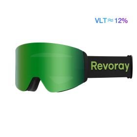 Passion M Pro Ski Goggles with Magnetics Lens Changing And XPatina-Tech Pro (Color: Black Strap + Green Lens)