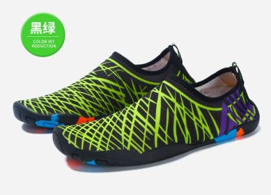 2022 Sports Water Sneakers Unisex Swimming Aqua Seaside Slippers Surf Upstream Light Quick-Drying Beach Water Shoes (Color: Gn, Shoe Size: 38)