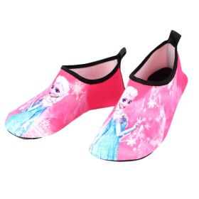 Marvel Spider-Man Boys Floor Socks Girls Frozen Elsa Children Outdoor Water Shoes Kids Diving Wading Shoes Beach Swimming Shoes (Color: Elsa-16, Shoe Size: 28-29(16.6cm insole))