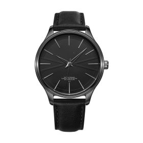 Quartz Watch Men's Simple Casual (Color: Black Shell Black Plate Blac)