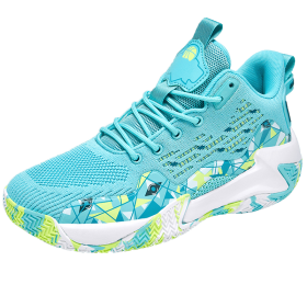 Men's Shoes Basketball Breathable Cushioning Non-Slip Sports Shoes Gym Training Athletic Basketball Sneakers Women (Color: Green, size: 41)
