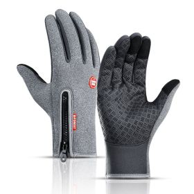 Hot Winter Gloves For Men Women Touchscreen Warm Outdoor Cycling Driving Motorcycle Cold Gloves Windproof Non-Slip Womens Gloves (Gloves Size: XL, Color: Gray)