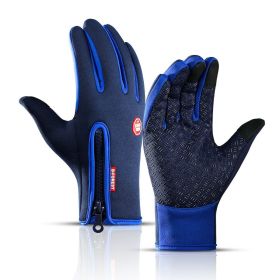 Hot Winter Gloves For Men Women Touchscreen Warm Outdoor Cycling Driving Motorcycle Cold Gloves Windproof Non-Slip Womens Gloves (Gloves Size: XL, Color: Dark blue)