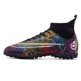 Mens Soccer Shoes Non-Slip Football Boots Cleats Grass Soccer Sneakers Yj068 (Color: Black, size: 44)