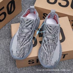 2023 Men's Sports Running Shoes Breathable And Anti Slip Sports Shoes 350v2 Jelly Sole Sports And Leisure (Color: Gray zebra, size: 43)