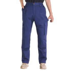 VEVOR FR Pants for Men, 9 oz 100% Cotton, Flame-Resistant Cargo Pants with Multi-Pockets and Elastic Waist, Reinforced Tear-proof Stitching (Clothing Size: Size XL, Color: Dark blue)