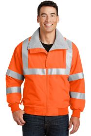 Port Authority Enhanced Visibility Challenger Jacket with Reflective Taping SRJ754 (Color: Safety Orange/ Reflective, size: M)