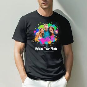 Personalized Photo T-Shirt Custom Design 230g Cotton Short Sleeve Photo Upload Wedding Men & Women All Sizes - (Must upload the image) (size: 2XL)