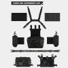 Chest Rig Molle Modular Micro Fight Chest Rigs Adjustable&Detachable with 5.56/7.62 Magazine Pouch